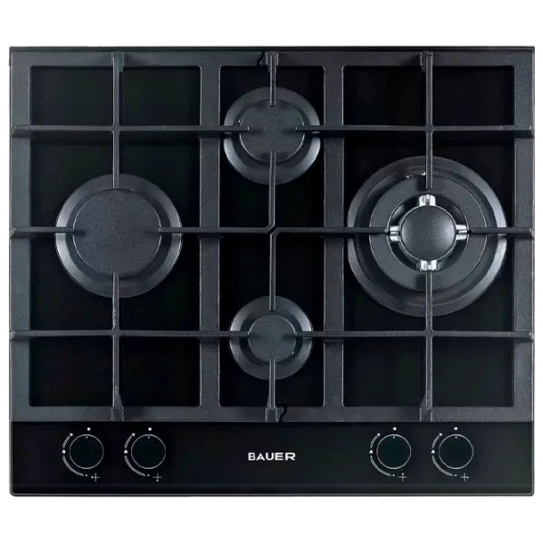 Plită încorporabilă pe gaz Bauer GH-604 BG06 Sticlă călită / Black photo 1