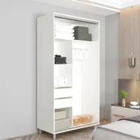 Dulap Mobildor-Lux ARON S K2 140 x 60 x 210 / PAL / Alb photo 2
