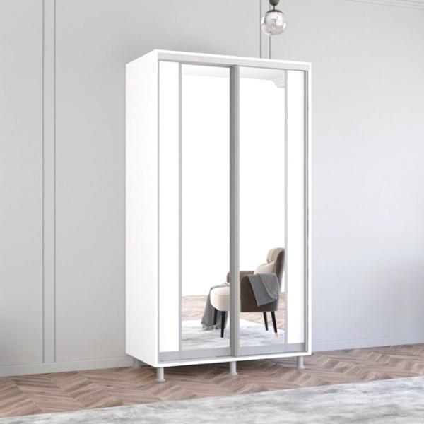 Dulap Mobildor-Lux ARON S K2 140 x 60 x 210 / PAL / Alb photo 3