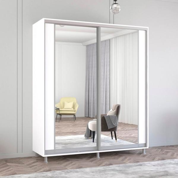 Dulap Mobildor-Lux ARON S K2 190 x 60 x 210 / PAL / Alb photo 2