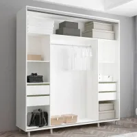 Dulap Mobildor-Lux ARON S K2 200 x 60 x 210 / PAL / Alb photo 2