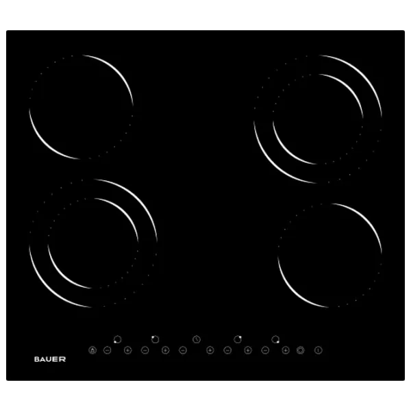 Plită încorporabilă electrică Bauer PR 6042ET-A1 5800 W / Black photo 1