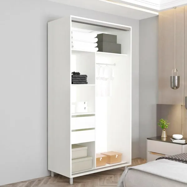 Шкаф Mobildor-Lux ARON S K2 150 x 60см x 230 / ЛДСП / Белый photo 2