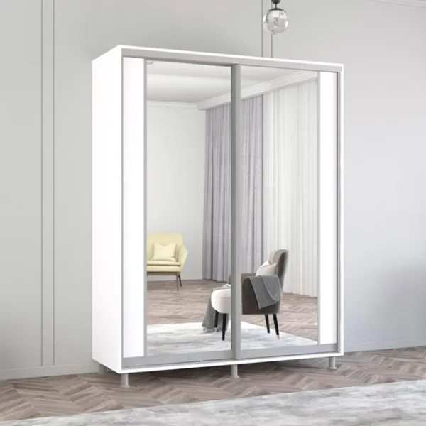 Шкаф Mobildor-Lux ARON S K2 180 x 60см x 230 / ЛДСП / Белый photo 3