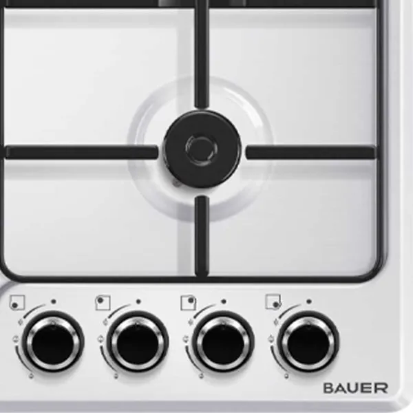 Plită încorporabilă pe gaz Bauer OM 640VT1W Oțel emailat / White photo 2