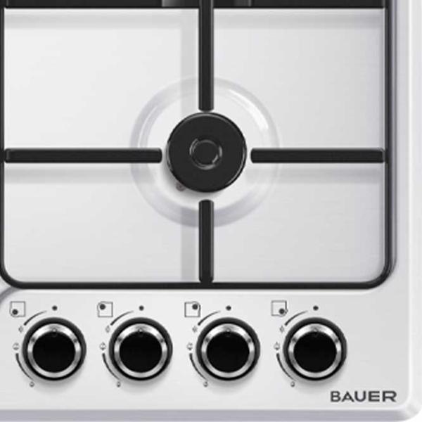 Plită încorporabilă pe gaz Bauer OM 640VT1W Oțel emailat / White photo 2