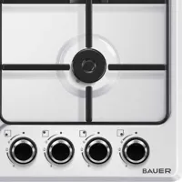 Газовая варочная панель Bauer OM 640VT1W Эмалированная сталь / Белый photo 2