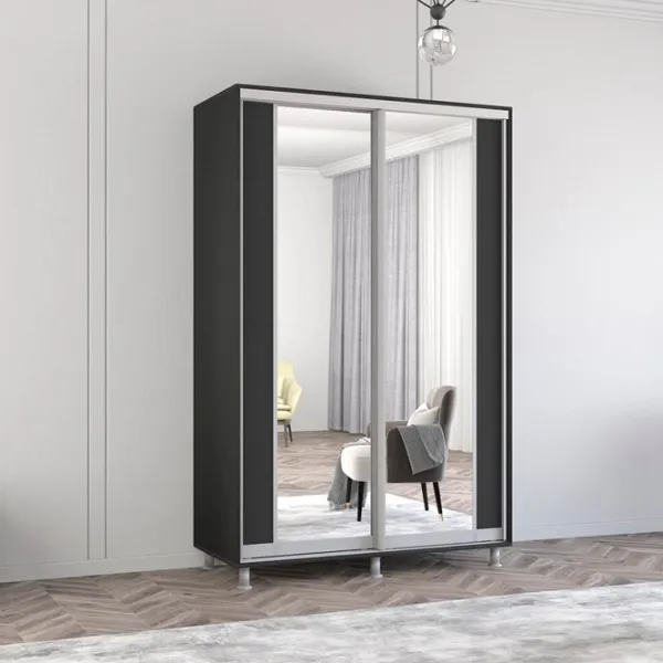 Шкаф Mobildor-Lux ARON S K2 130 x 60см x 210 / ЛДСП / Antracit photo 3