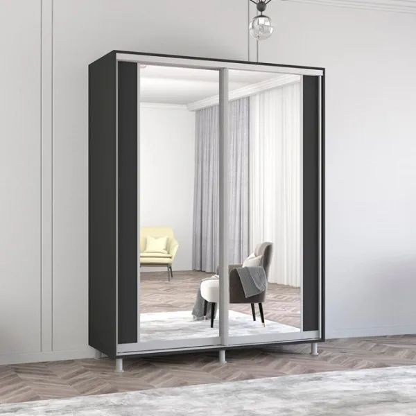 Шкаф Mobildor-Lux ARON S K2 180 x 60см x 240 / ЛДСП / Antracit photo 2