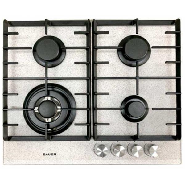 Plită încorporabilă pe gaz Bauer GH-604 BG03S Sticlă călită / Inox photo 2