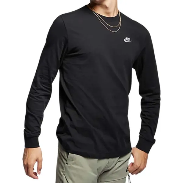 Футболка с длинными рукавами для мужчин Nike Sportswear Club Tee Ls Спорт / Черный photo 1
