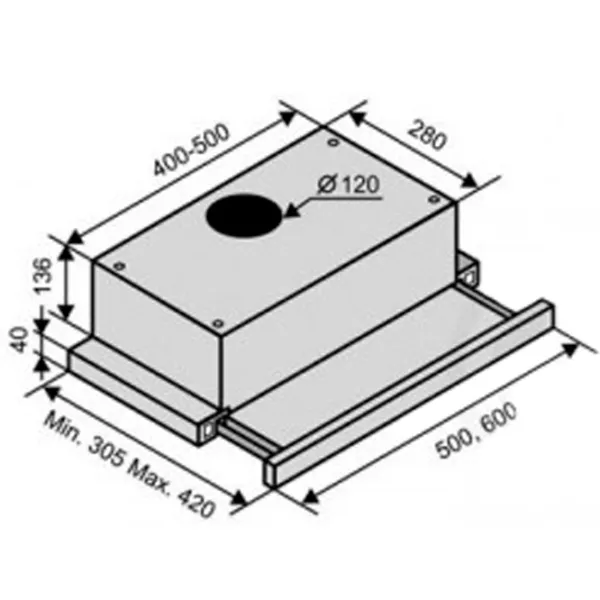 Hotă Zanetti 620 Slider Telescopică/ Black/ Inox photo 2
