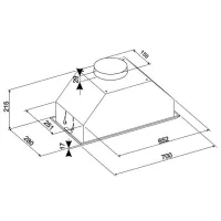Hotă Tornado Modul 1200 Încorporabilă/ Inox/ Gray photo 2