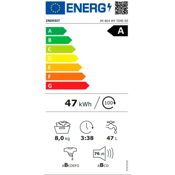 Стиральная машина Indesit IM 864 MY TIME EE 8 кг / 1400 об/мин / Белый photo 2