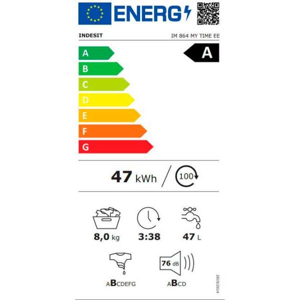 Стиральная машина Indesit IM 864 MY TIME EE 8 кг / 1400 об/мин / Белый photo 2