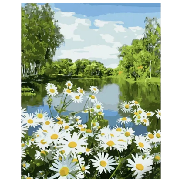 Картина по номерам Strateg Ромашки на берегу реки GS1074 50 x 40 см / Вертикальная photo 1 Картина по номерам Strateg Ромашки на берегу реки GS1074 50 x 40 см / Вертикальная photo 1