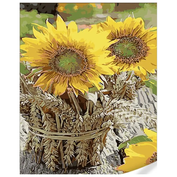 Pictură pe numere Strateg Buchet de floarea soarelui GS1632 50 x 40 cm / Verticală photo 1