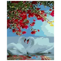 Pictură pe numere Strateg Fidelitatea lebedei GS950 50 x 40 cm / Verticală