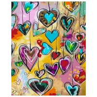 Картина по номерам Strateg Гирлянда из сердец GS1014 50 x 40 см / Вертикальная