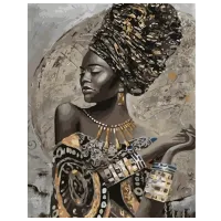 Pictură pe numere Strateg Frumoasa negresă GS1446 50 x 40 cm / Verticală