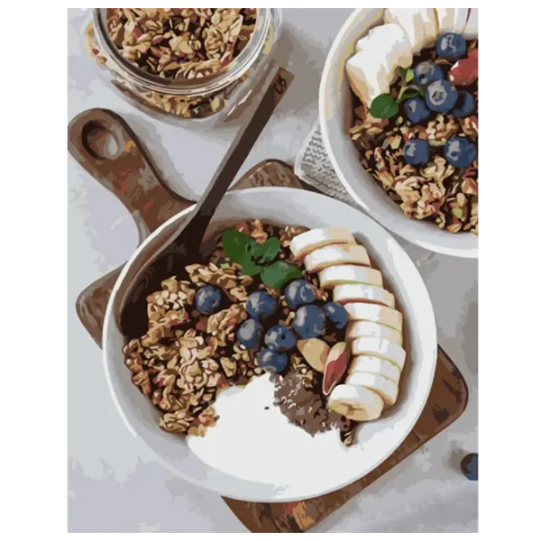 Картина по номерам Strateg Овсянка с фруктами GS1317 50 x 40 см / Вертикальная photo 1