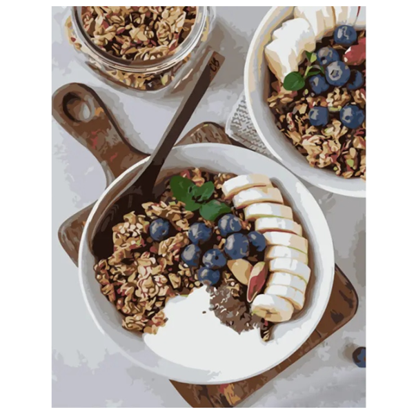 Картина по номерам Strateg Овсянка с фруктами GS1317 50 x 40 см / Вертикальная photo 1