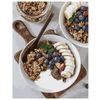 Картина по номерам Strateg Овсянка с фруктами GS1317 50 x 40 см / Вертикальная