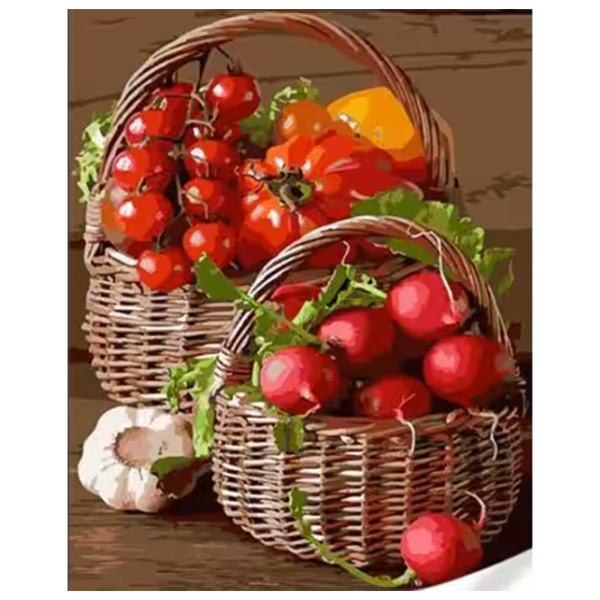 Картина по номерам Strateg Овощной натюрморт GS1597 50 x 40 см / Вертикальная photo 1