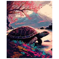 Картина по номерам Strateg Черепаха у горы GS914 50 x 40 см / Вертикальная
