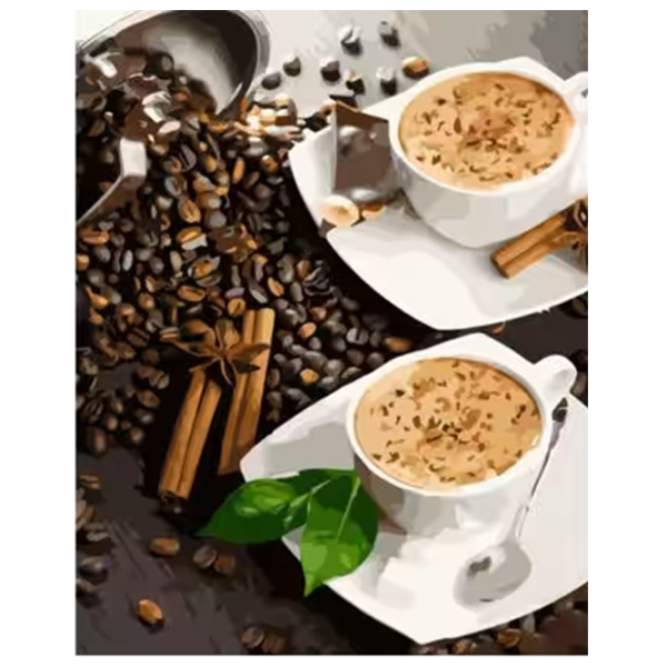 Pictură pe numere Strateg Întâlnire la cafea GS1205 50 x 40 cm / Verticală photo 1