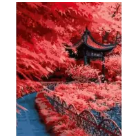 Картина по номерам Strateg Красные листья Японии DY275 50 x 40 см / Вертикальная