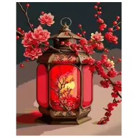 Картина по номерам Strateg Красный фонарик DY407 50 x 40 см / Вертикальная