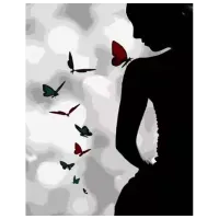 Картина по номерам Strateg Фигура с бабочками DY035 50 x 40 см / Вертикальная