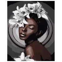 Картина по номерам Strateg Черное с белым DY304 50 x 40 см / Вертикальная