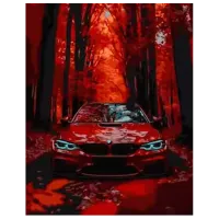 Картина по номерам Strateg Красная машина DY425 50 x 40 см / Вертикальная