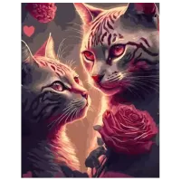 Pictură pe numere Strateg Pisici misterioase GS899 50 x 40 cm / Verticală