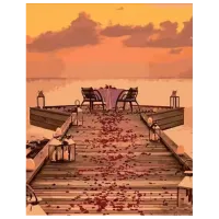 Картина по номерам Strateg Романтика на пристани HH011 50 x 40 см / Вертикальная