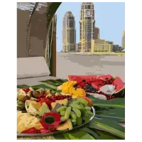 Картина по номерам Strateg Фруктовая вырезка HH014 50 x 40 см / Вертикальная