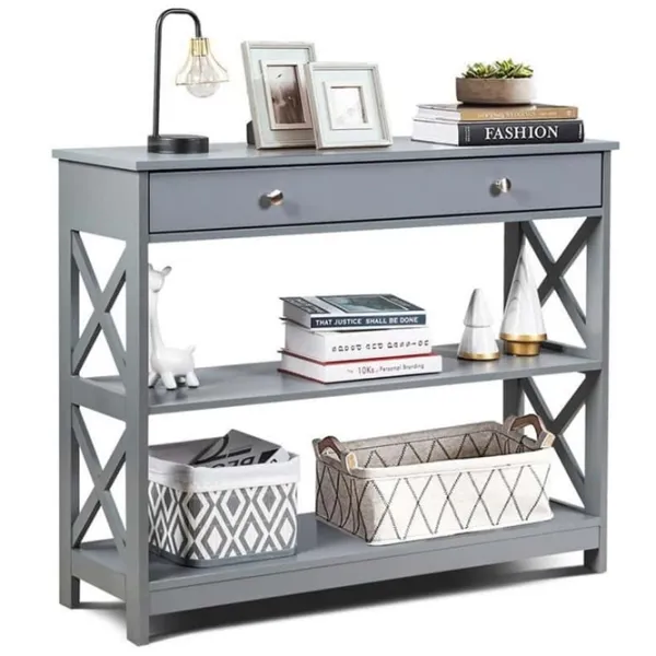 Masă consolă Costway HW66090GR  Grey / MDF photo 2