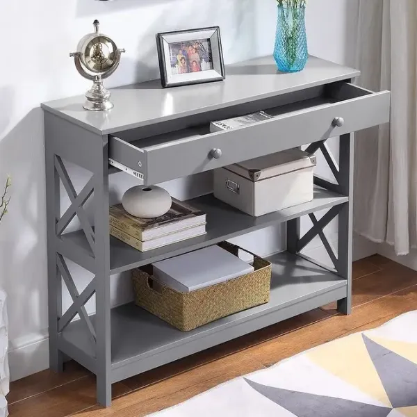 Masă consolă Costway HW66090GR  Grey / MDF photo 3