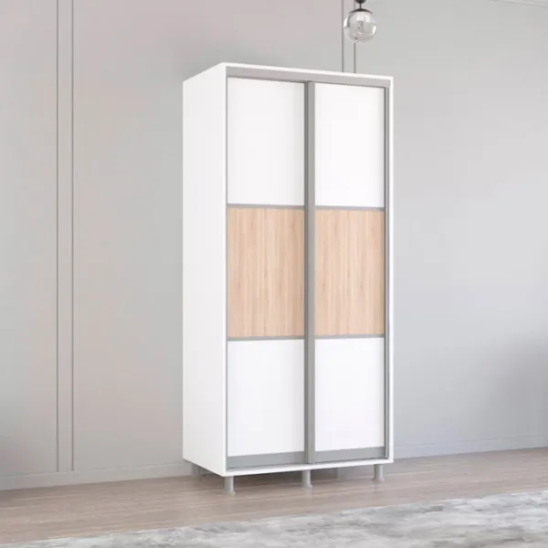 Dulap Mobildor-Lux Aron S K 100 x 60 x 200 / PAL / Alb photo 3