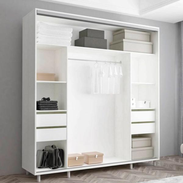 Dulap Mobildor-Lux Aron S K 200 x 60 x 200 / PAL / Alb photo 2