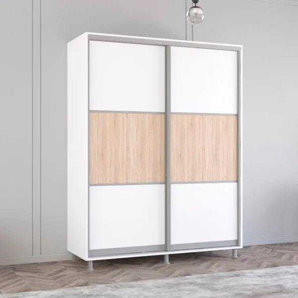 Dulap Mobildor-Lux Aron S K 180 x 60 x 210 / PAL / Alb photo 3