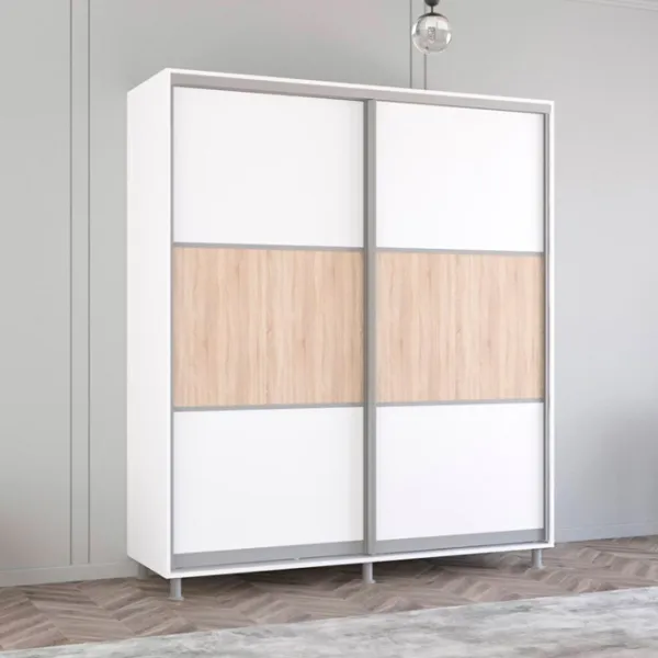 Dulap Mobildor-Lux Aron S K 190 x 60 x 210 / PAL / Alb photo 2