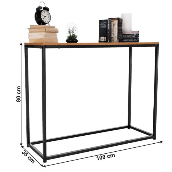 Masă consolă Tempo Kondela Kalisto  Natural Oak / Metal photo 4