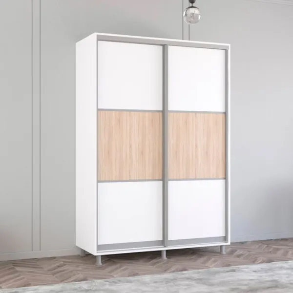 Шкаф Mobildor-Lux Aron S K 150 x 60см x 230 / ЛДСП / Белый photo 2