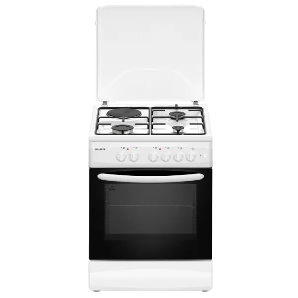 Aragaz Bauer TE 6631 WI Pe gaz/ White/  photo 1 Aragaz Bauer TE 6631 WI Pe gaz/ White/  photo 1