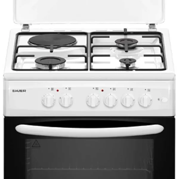 Aragaz Bauer TE 6631 WI Pe gaz/ White/  photo 2 Aragaz Bauer TE 6631 WI Pe gaz/ White/  photo 2