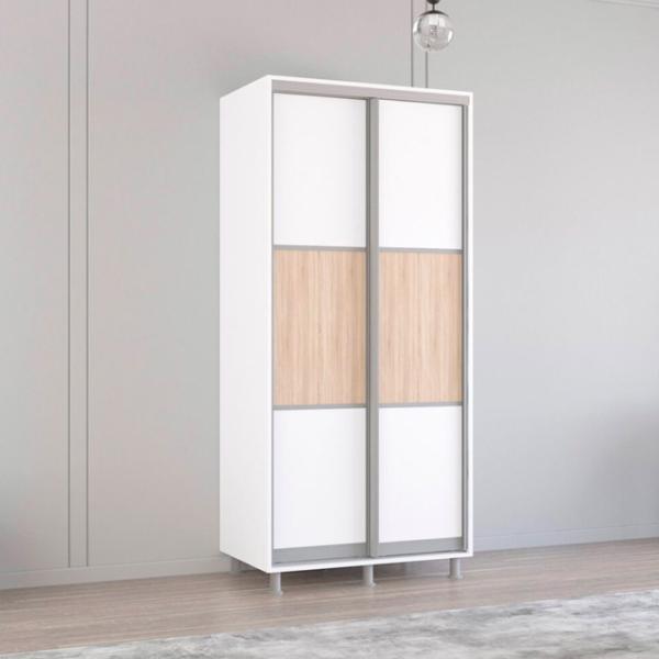 Dulap Mobildor-Lux Aron S K 100 x 60 x 240 / PAL / Alb photo 3