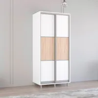 Dulap Mobildor-Lux Aron S K 100 x 60 x 240 / PAL / Alb photo 3